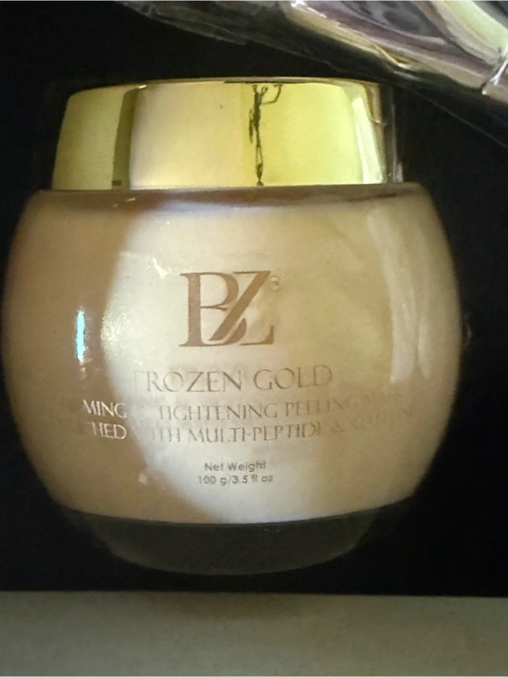 Below Zero Frozen Gold firming and tightening peeling mask, peptide and caffeine